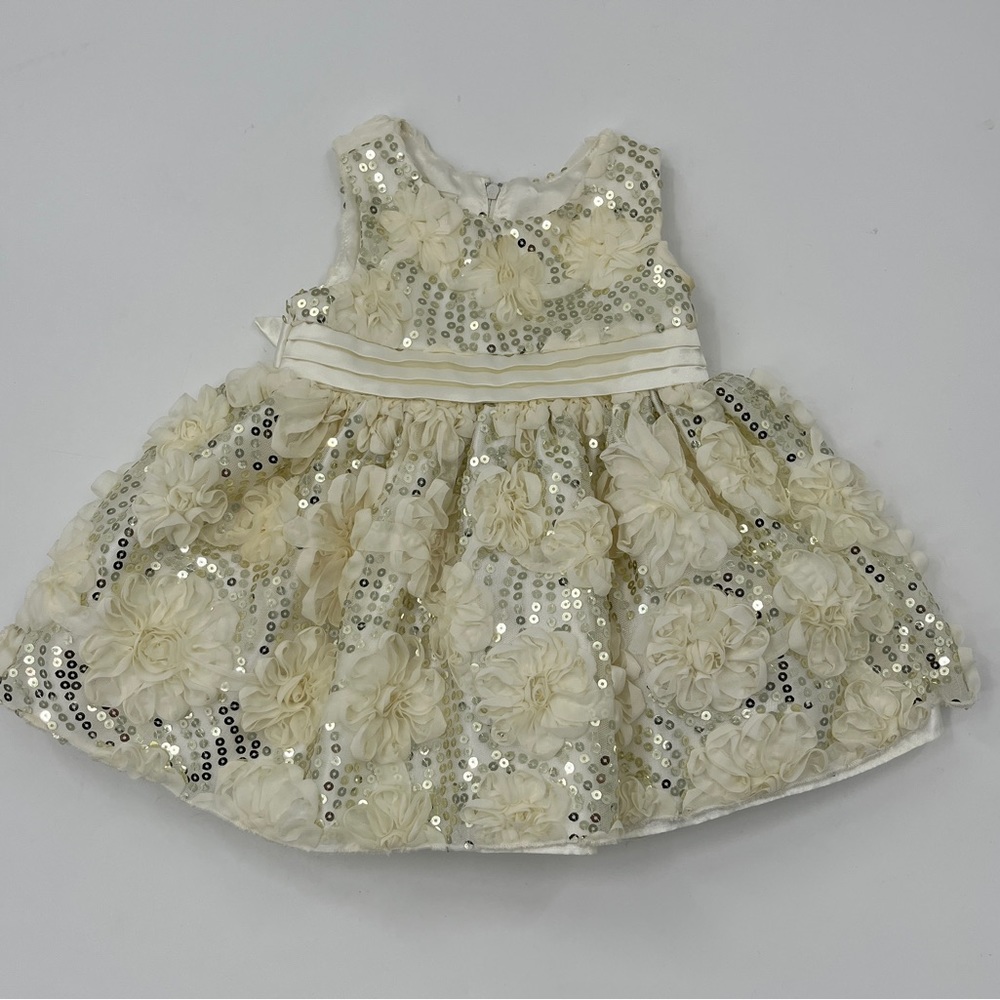 American Princess Holiday Sequin Floral Dress - Size 12 Months